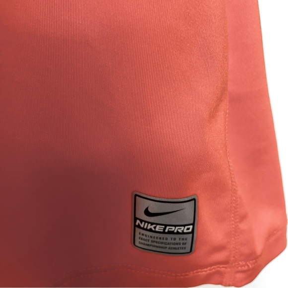 NIKE PRO ACTIVEWEAR JERSEY TANK SIZE M ORANGE WITH GRAY TRIM SLEEVELESS - Picture 3 of 7